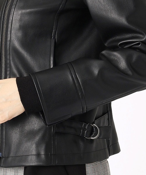 COMME CA ISM（コムサイズム）の「《フェイクレザー》 ライダースジャケット（ライダースジャケット・レディース・ブラック・LARGE/MEDIUM/SMALL）」の10枚目の写真