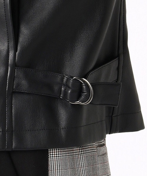 COMME CA ISM（コムサイズム）の「《フェイクレザー》 ライダースジャケット（ライダースジャケット・レディース・ブラック・LARGE/MEDIUM/SMALL）」の12枚目の写真