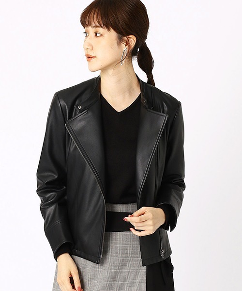 COMME CA ISM（コムサイズム）の「《フェイクレザー》 ライダースジャケット（ライダースジャケット・レディース・ブラック・LARGE/MEDIUM/SMALL）」の16枚目の写真