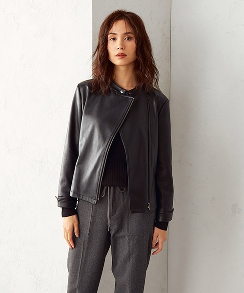 COMME CA ISM（コムサイズム）の「《フェイクレザー》 ライダースジャケット（ライダースジャケット・レディース・ブラック・LARGE/MEDIUM/SMALL）」の14枚目の写真