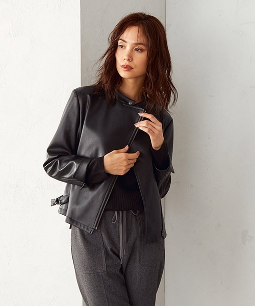 COMME CA ISM（コムサイズム）の「《フェイクレザー》 ライダースジャケット（ライダースジャケット・レディース・ブラック・LARGE/MEDIUM/SMALL）」の15枚目の写真