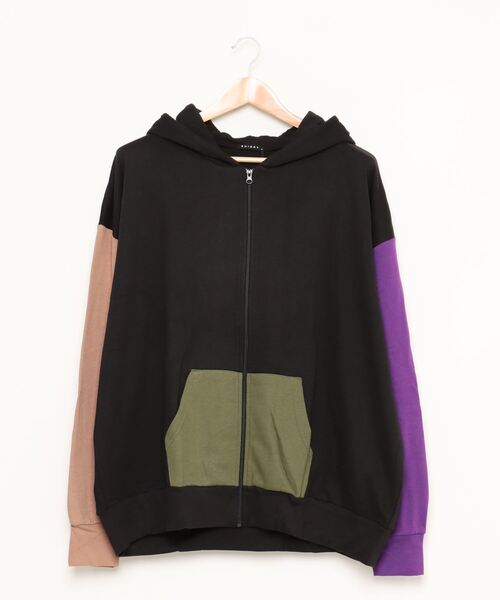 SHISKY(シスキー)の「裏毛 配色 ビッグシルエット ジップアップ パーカー(パーカー・メンズ・ネイビー/ブラック/杢グレー/ブラウン/ベージュ/モカ・L/M/XL)」の17枚目の写真