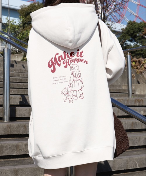 PairPair(ペアペア)の「バックプリントBIGフーディー(パーカー・レディース・ブルー/アイボリー/モカ/ラベンダー/ホワイト系その他/スミクロ・FREE)」の12枚目の写真