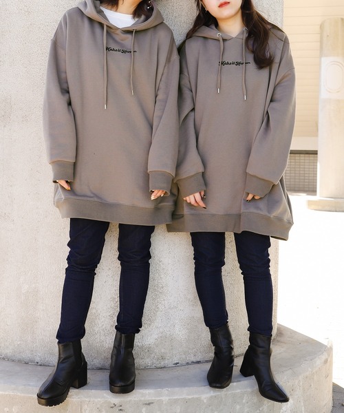 PairPair(ペアペア)の「バックプリントBIGフーディー(パーカー・レディース・ブルー/アイボリー/モカ/ラベンダー/ホワイト系その他/スミクロ・FREE)」の14枚目の写真