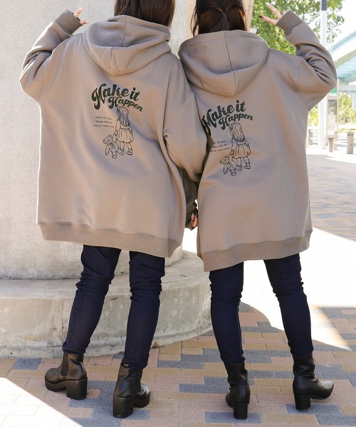 PairPair(ペアペア)の「バックプリントBIGフーディー(パーカー・レディース・ブルー/アイボリー/モカ/ラベンダー/ホワイト系その他/スミクロ・FREE)」の13枚目の写真