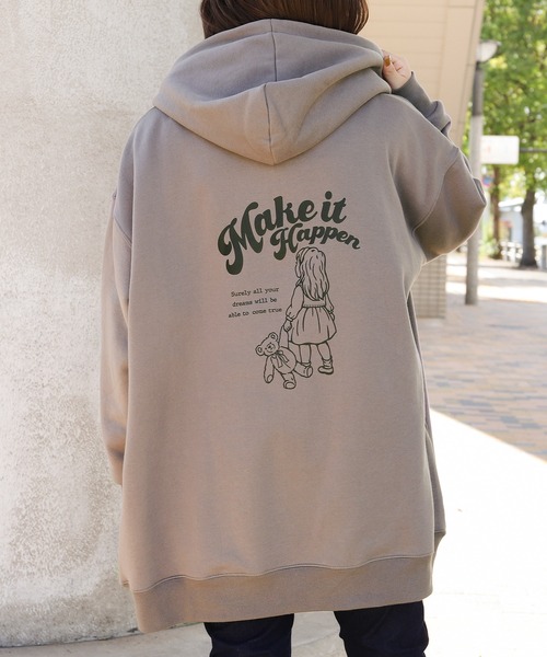 PairPair(ペアペア)の「バックプリントBIGフーディー(パーカー・レディース・ブルー/アイボリー/モカ/ラベンダー/ホワイト系その他/スミクロ・FREE)」の18枚目の写真