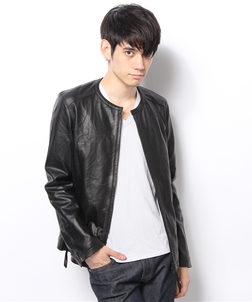 CIAOPANIC（チャオパニック）の「【Ciaopanic】レザーシングルライダース（ブルゾン・メンズ・ブラック/グレー・LARGE/MEDIUM）」の6枚目の写真