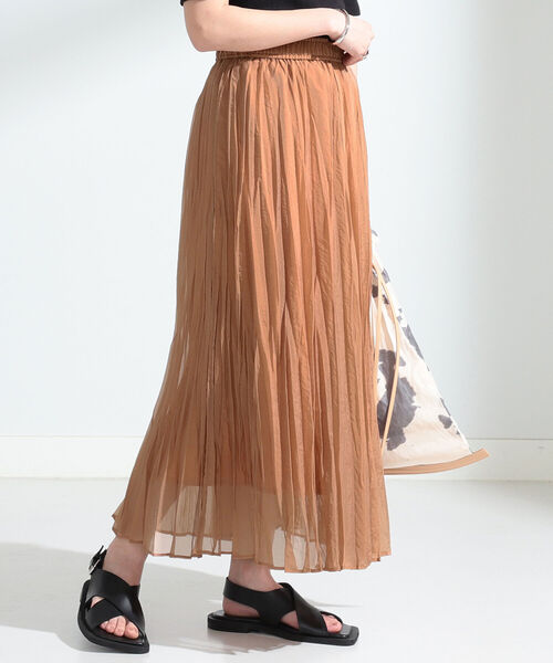 Ray BEAMS（レイビームス）の「Ray BEAMS / シアー ワッシャー プリーツ スカート（スカート・レディース・ブラック/ベージュ・ONE SIZE）」の12枚目の写真