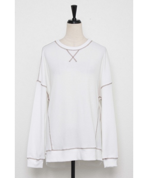 Bonjour Sagan(ボンジュールサガン)の「ワッフル配色ステッチプルオーバー(Tシャツ/カットソー・レディース・ブラック/オフホワイト・FREE)」の17枚目の写真