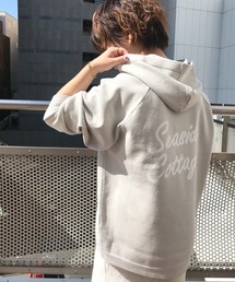 RIVE DROITE | コットンストレッチバックロゴフーディニット(ニット/セーター)