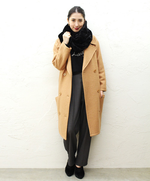 goocy（グーシー）の「Bigピーコート（ピーコート・レディース・オフホワイト/ブラック/ミント/キャメル・FREE）」の11枚目の写真