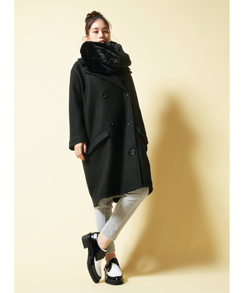 goocy（グーシー）の「Bigピーコート（ピーコート・レディース・オフホワイト/ブラック/ミント/キャメル・FREE）」の22枚目の写真