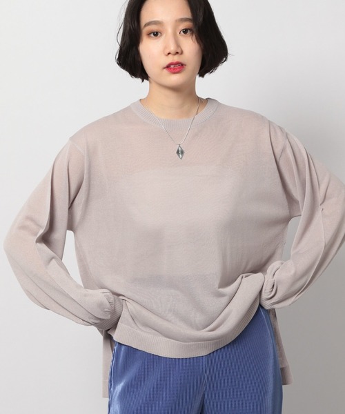 PAGEBOY(ページボーイ)の「バックオープンシアーニット (デザインニット)(ニット/セーター・レディース・ブラック/グレイッシュベージュ/アクア・FREE)」の13枚目の写真