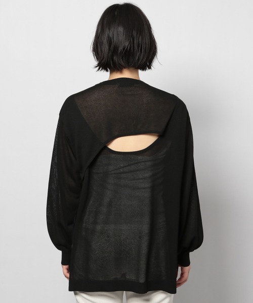 PAGEBOY(ページボーイ)の「バックオープンシアーニット (デザインニット)(ニット/セーター・レディース・ブラック/グレイッシュベージュ/アクア・FREE)」の12枚目の写真