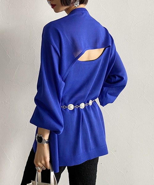 PAGEBOY(ページボーイ)の「バックオープンシアーニット (デザインニット)(ニット/セーター・レディース・ブラック/グレイッシュベージュ/アクア・FREE)」の21枚目の写真