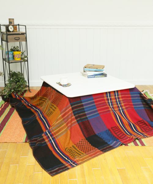 チャイハネ(チャイハネ)の「【チャイハネ】チェック柄アクリルマルチカバー(ブランケット・レディース・ネイビー/ピンク/オレンジ/ブルー/レッド/グリーン/パープル/ブラウン/カラフル・FREE)」の8枚目の写真