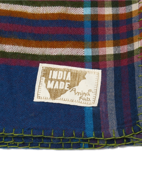 チャイハネ(チャイハネ)の「【チャイハネ】チェック柄アクリルマルチカバー(ブランケット・レディース・ネイビー/ピンク/オレンジ/ブルー/レッド/グリーン/パープル/ブラウン/カラフル・FREE)」の10枚目の写真