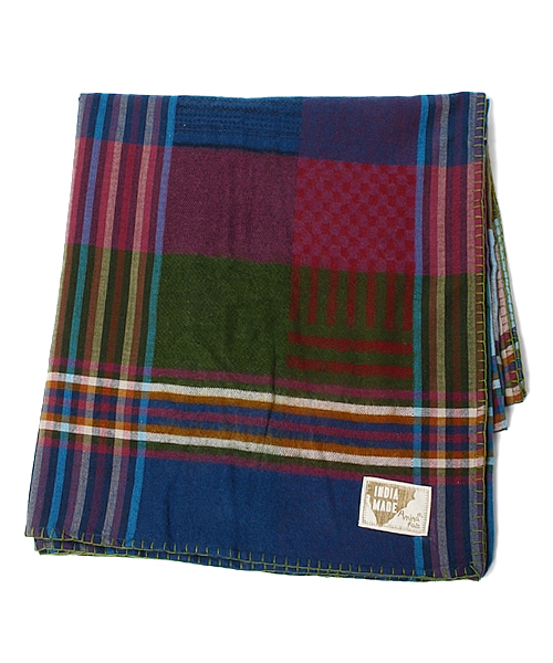 チャイハネ(チャイハネ)の「【チャイハネ】チェック柄アクリルマルチカバー(ブランケット・レディース・ネイビー/ピンク/オレンジ/ブルー/レッド/グリーン/パープル/ブラウン/カラフル・FREE)」の18枚目の写真