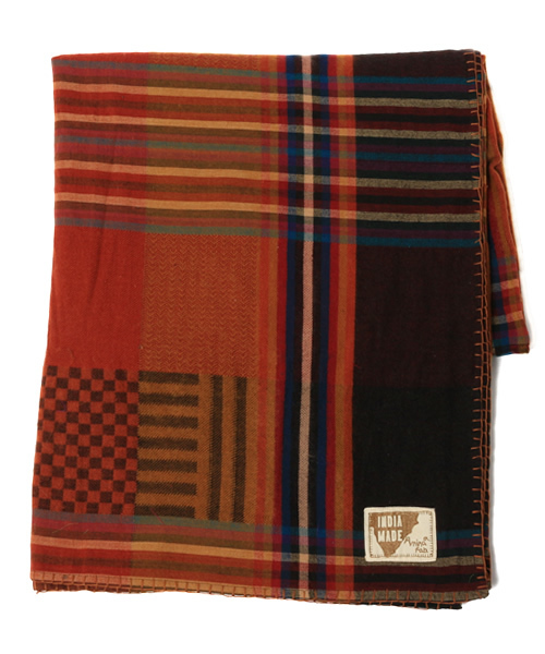 チャイハネ(チャイハネ)の「【チャイハネ】チェック柄アクリルマルチカバー(ブランケット・レディース・ネイビー/ピンク/オレンジ/ブルー/レッド/グリーン/パープル/ブラウン/カラフル・FREE)」の13枚目の写真