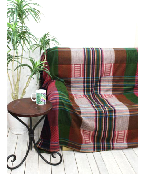 チャイハネ(チャイハネ)の「【チャイハネ】チェック柄アクリルマルチカバー(ブランケット・レディース・ネイビー/ピンク/オレンジ/ブルー/レッド/グリーン/パープル/ブラウン/カラフル・FREE)」の20枚目の写真