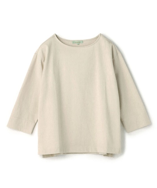 Petit Honfleur(プチオンフルール)の「オーガニックコットンボートネックTシャツ(Tシャツ/カットソー・レディース・ベージュ/ブルー/ピンク/グリーン/チャコールグレー/ホワイト・M/L)」の8枚目の写真