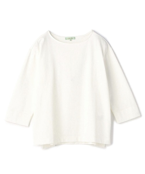 Petit Honfleur(プチオンフルール)の「オーガニックコットンボートネックTシャツ(Tシャツ/カットソー・レディース・ベージュ/ブルー/ピンク/グリーン/チャコールグレー/ホワイト・M/L)」の13枚目の写真