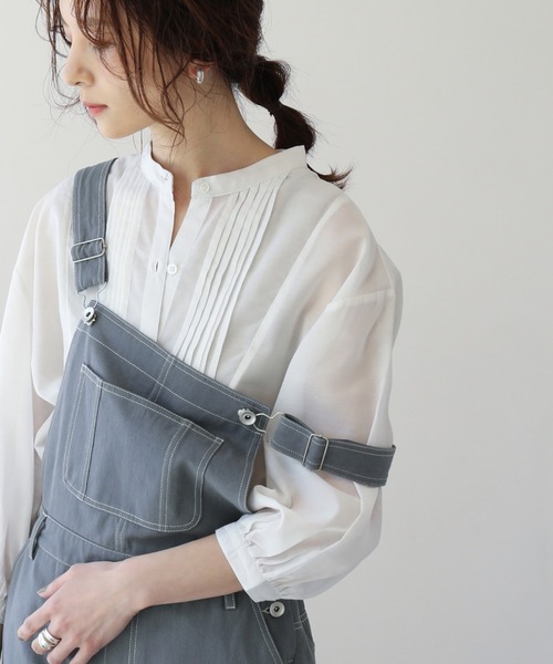 frames RAY CASSIN（フレームスレイカズン）の「【WEB限定】袖ボリュームピンタックチュニック２（シャツ/ブラウス・レディース・キナリ/オフホワイト/ラベンダー/ミント/バイオレット・FREE）」の2枚目の写真