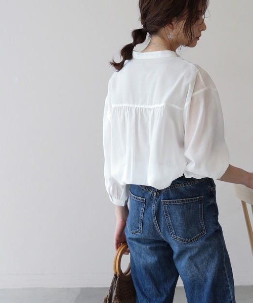 frames RAY CASSIN（フレームスレイカズン）の「【WEB限定】袖ボリュームピンタックチュニック２（シャツ/ブラウス・レディース・キナリ/オフホワイト/ラベンダー/ミント/バイオレット・FREE）」の11枚目の写真