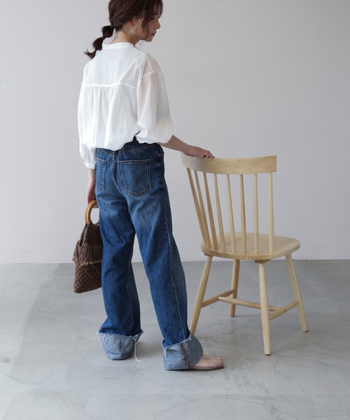 frames RAY CASSIN（フレームスレイカズン）の「【WEB限定】袖ボリュームピンタックチュニック２（シャツ/ブラウス・レディース・キナリ/オフホワイト/ラベンダー/ミント/バイオレット・FREE）」の6枚目の写真