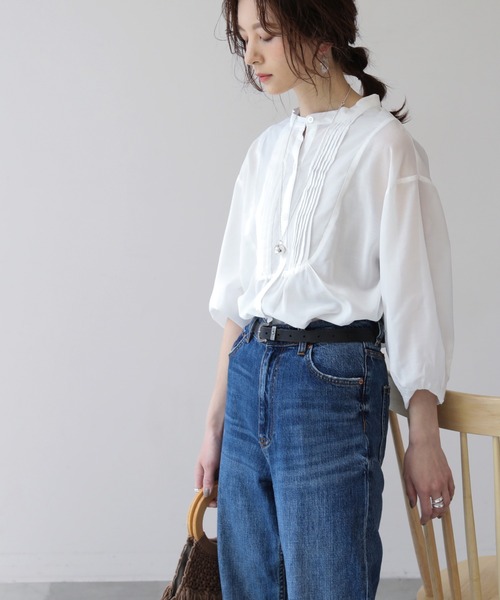 frames RAY CASSIN（フレームスレイカズン）の「【WEB限定】袖ボリュームピンタックチュニック２（シャツ/ブラウス・レディース・キナリ/オフホワイト/ラベンダー/ミント/バイオレット・FREE）」の21枚目の写真