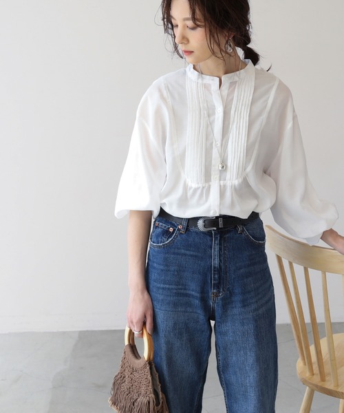 frames RAY CASSIN（フレームスレイカズン）の「【WEB限定】袖ボリュームピンタックチュニック２（シャツ/ブラウス・レディース・キナリ/オフホワイト/ラベンダー/ミント/バイオレット・FREE）」の16枚目の写真