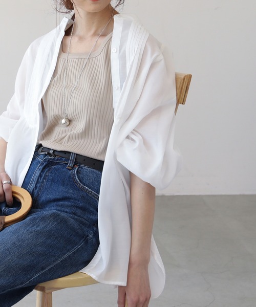 frames RAY CASSIN（フレームスレイカズン）の「【WEB限定】袖ボリュームピンタックチュニック２（シャツ/ブラウス・レディース・キナリ/オフホワイト/ラベンダー/ミント/バイオレット・FREE）」の22枚目の写真