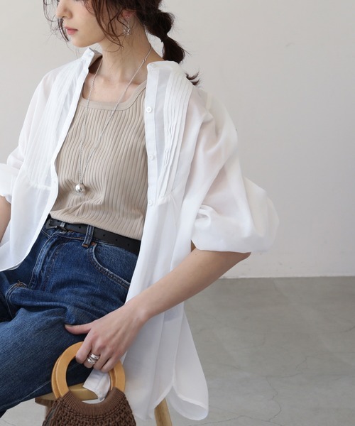 frames RAY CASSIN（フレームスレイカズン）の「【WEB限定】袖ボリュームピンタックチュニック２（シャツ/ブラウス・レディース・キナリ/オフホワイト/ラベンダー/ミント/バイオレット・FREE）」の17枚目の写真