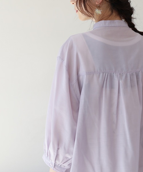 frames RAY CASSIN（フレームスレイカズン）の「【WEB限定】袖ボリュームピンタックチュニック２（シャツ/ブラウス・レディース・キナリ/オフホワイト/ラベンダー/ミント/バイオレット・FREE）」の10枚目の写真