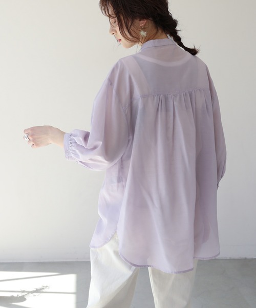frames RAY CASSIN（フレームスレイカズン）の「【WEB限定】袖ボリュームピンタックチュニック２（シャツ/ブラウス・レディース・キナリ/オフホワイト/ラベンダー/ミント/バイオレット・FREE）」の15枚目の写真