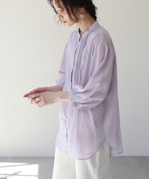 frames RAY CASSIN（フレームスレイカズン）の「【WEB限定】袖ボリュームピンタックチュニック２（シャツ/ブラウス・レディース・キナリ/オフホワイト/ラベンダー/ミント/バイオレット・FREE）」の20枚目の写真