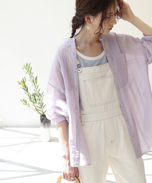 frames RAY CASSIN（フレームスレイカズン）の「【WEB限定】袖ボリュームピンタックチュニック２（シャツ/ブラウス・レディース・キナリ/オフホワイト/ラベンダー/ミント/バイオレット・FREE）」の14枚目の写真