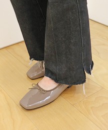 モードカオリ（MODE KAORI）/スクエアトゥ エナメルレインシューズ(バレエシューズ) MODE KAORI｜モードカオリのシューズ（エナメル）通販 - ZOZOTOWN