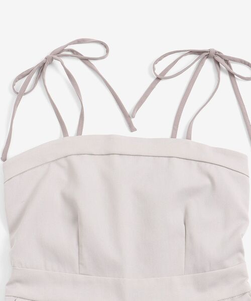 MAJESTIC LEGON（マジェスティックレゴン）の「ショルダーリボンサロペット（サロペット/オーバーオール・レディース・ブラック/ベージュ/グレイッシュベージュ・SMALL/MEDIUM）」の15枚目の写真