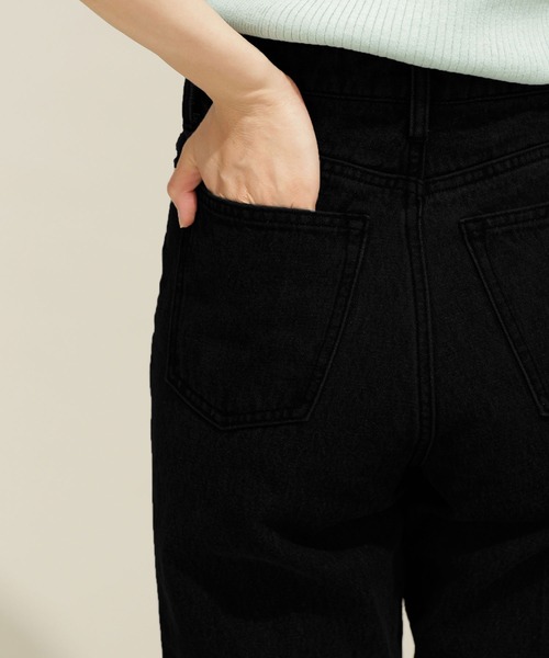 NANO universe（ナノユニバース）の「【WEB限定】【骨格ナチュラル】ハイウエストテーパードデニムパンツ（デニムパンツ・レディース・ネイビー/ホワイト/ブラック/ダークネイビー/ブラック系その他・マルチサイズ）」の14枚目の写真