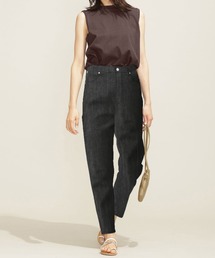 NANO universe（ナノユニバース）の「【WEB限定】【骨格ナチュラル】ハイウエストテーパードデニムパンツ（デニムパンツ）」