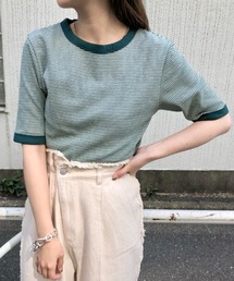 Kastane | テレコボーダーリンガーTEE(Tシャツ/カットソー)