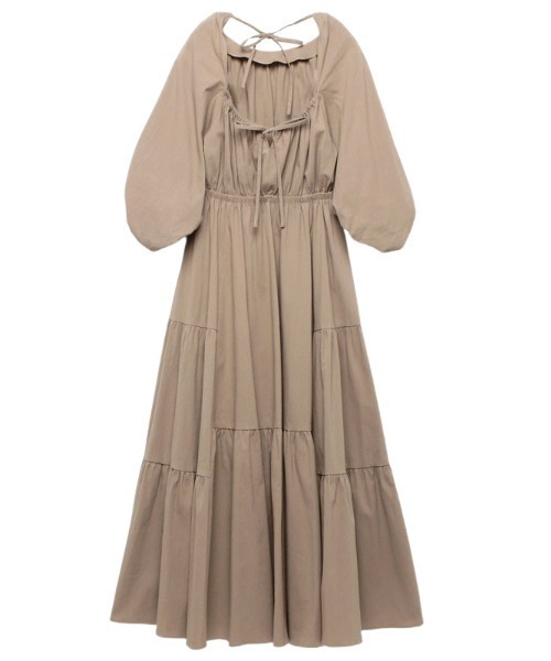 EIMY ISTOIRE（エイミーイストワール）の「リップルギャザーバックオープンワンピース（ワンピース・レディース・ミント/ブラック/ライトイエロー/ホワイト/ベージュ/ネイビー・FREE）」の7枚目の写真