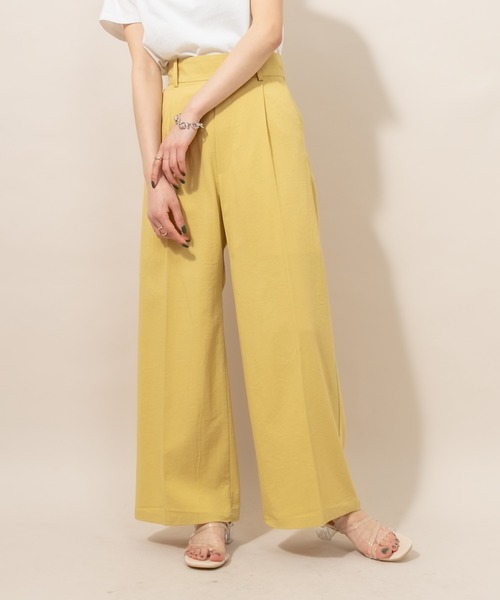 mline（エムライン）の「[mline] WEB限定 ワイドパンツ（その他パンツ・レディース・ベージュ/ピンク/イエロー/ブルー・1/2）」の10枚目の写真