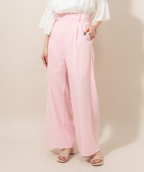 mline（エムライン）の「[mline] WEB限定 ワイドパンツ（その他パンツ・レディース・ベージュ/ピンク/イエロー/ブルー・1/2）」の8枚目の写真