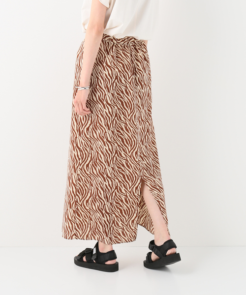 Simplicite（サンプリシテ）の「ゼブラプリントスカート◆（スカート・レディース・ブラック/ベージュ/ブラウン・FREE）」の2枚目の写真