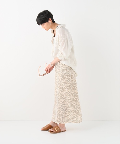 Simplicite（サンプリシテ）の「ゼブラプリントスカート◆（スカート・レディース・ブラック/ベージュ/ブラウン・FREE）」の4枚目の写真