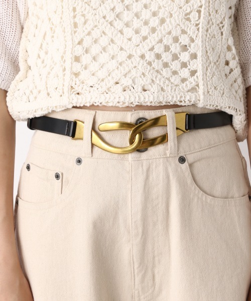 JEANASIS（ジーナシス）の「ダブルBIGビットベルト/951575（ベルト・レディース・ブラック/ブラウン・FREE）」の2枚目の写真