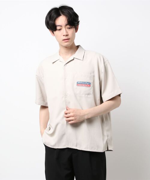 LB/S （エルビーエス）の「レトロ刺繍 半袖ビッグシルエットバックプリントオープンカラー（開襟）シャツ（シャツ/ブラウス・メンズ・グリーン/ベージュ/ホワイト/ブルー系その他・MEDIUM/LARGE）」の6枚目の写真