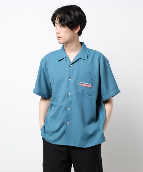 LB/S （エルビーエス）の「レトロ刺繍 半袖ビッグシルエットバックプリントオープンカラー（開襟）シャツ（シャツ/ブラウス・メンズ・グリーン/ベージュ/ホワイト/ブルー系その他・MEDIUM/LARGE）」の8枚目の写真